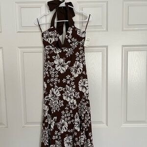 Michael Kors Brown Halter Sundress Wedding Guest